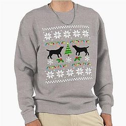Black Labrador Rudolph Reindeer Christmas Pullover Sweatshirt