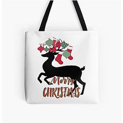 Merry Christmas Rudolph All Print Tote Bag
