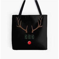 Ho Rudolph the Red-Nosed Reindeer All Over Print Tote Bag