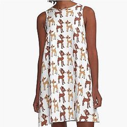Classic Rudolph and Clarice GraphicLoveShop A-Line Dress