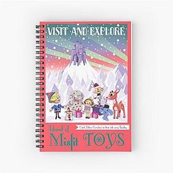 Island of Misfit Toys Rudolph Vintage Style Travel Poster Notebook