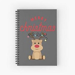 Merry Christmas Reindeer Classic Rudolph Spiral Notebook