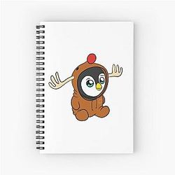 Cube the Penguin Rudolph onesie Christmas Collection Spiral Notebook
