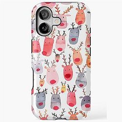 Reindeers - Animal cuteness - Watercolor winter pattern - Rudolph iPhone case