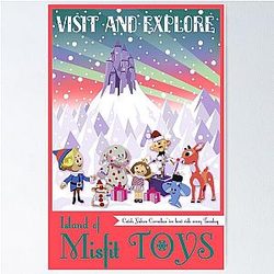 Island of Misfit Toys - Rudolph Vintage Style Travel Poster