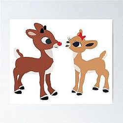 Classic Rudolph and Clarice GraphicLoveShop Poster