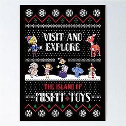 The Island of Misfit Toys Rudolph Christmas Sweater Poster