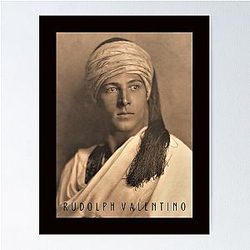 Rudolph Valentino Silent Screen Star Portrait Poster