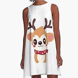 Baby Rudolph is a cute animal perfect for winter A-Line Dress