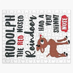 Classic Rudolph the Red-Nosed Reindeer Typography GraphicLoveShop Jigsaw Puzzle