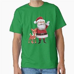 Retro Rudolph and Santa Classic T-Shirt