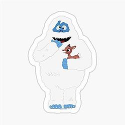Classic Christmas Abominable Snowman with Rudolph GraphicLoveShop Sticker