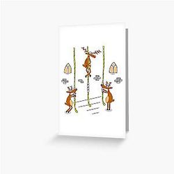 Rudolph Rings the Bells for Christmas Greeting Card