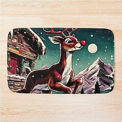 Illuminate the Holidays: Whimsical Rudolph the Red-Nosed Reindeer Art for Festive Christmas Joyful Decor