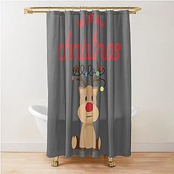 Merry Christmas Classic Reindeer Shower Curtain