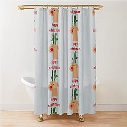 Rudolph Waiting for Christmas Shower Curtain