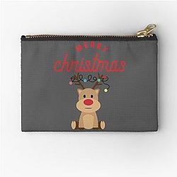 Merry Christmas Reindeer Classic Rudolph Zipper Pouch