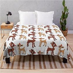 Classic Rudolph and Clarice GraphicLoveShop Throw Blanket