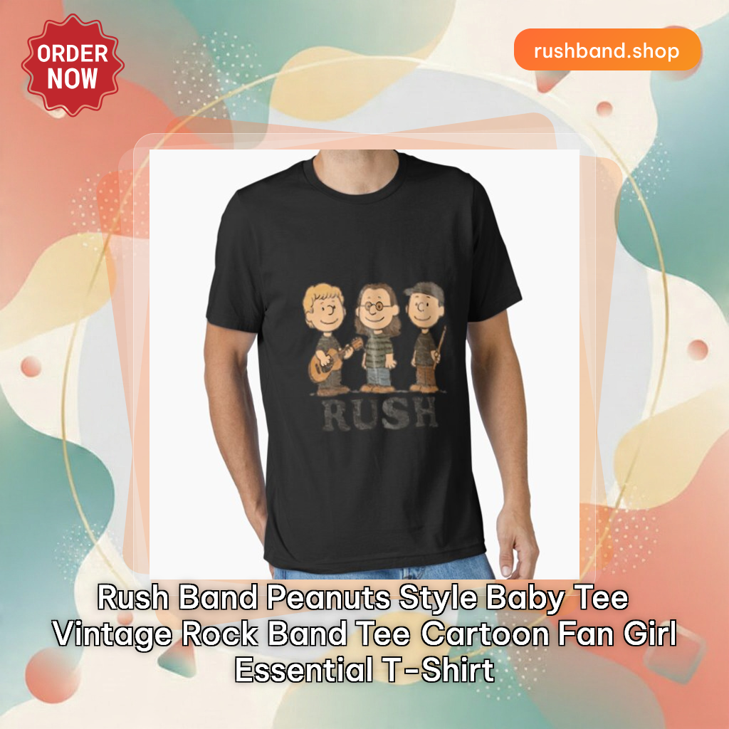 Rush Band Peanuts Style Baby Tee Vintage Rock Band Tee Cartoon Fan Girl Essential T-Shirt