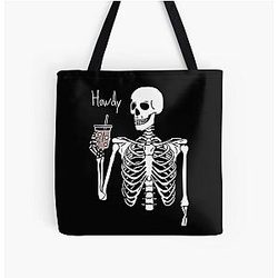 Howdy Skeleton Ryan Trahan All Over Print Tote Bag