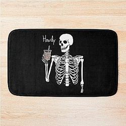 Howdy Skeleton Ryan Trahan Bath Mat