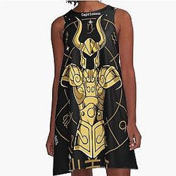 Capricorn Cloth - Shura Gold Cloth Saint Seiya A-Line Dress