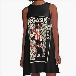 Retro Pegasus Saint Seiya Anime Andromeda Art for Fans A-Line Dress