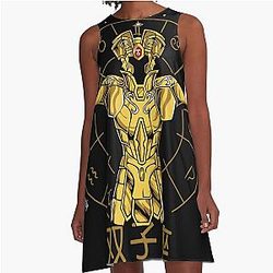 GEMINI CLOTH MU GOLD CLOTH SAINT SEIYA A-Line Dress