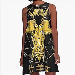 ARIES CLOTH MU GOLD CLOTH SAINT SEIYA A-Line Dress