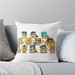 Gold Chibi Saint Seiya Knights of the Zodiac Throw Pillow
