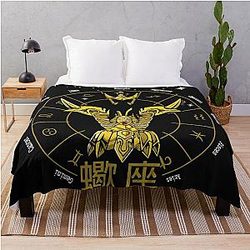 Scorpio Clothed Milo Gold Saint Seiya Throw Blanket