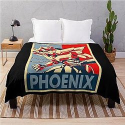 Phoenix Saint Seiya Anime Andromeda Art for Fans Throw Blanket