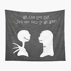 Chalkboard Live Like Jack and Sally Tapestry