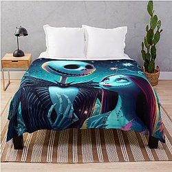 The Nightmare Before Christmas Jack and Sally Throw Blanket