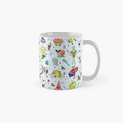 SpongeBob Pattern - Squidward Patrick Mr. Crabs Plankton Classic Mug