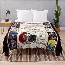 Jack Skellington and Sally The Day I Met You Throw Blanket