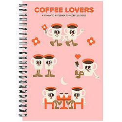 Sally Pacific Notebooks - Coffee Lovers Red 6x8 inch