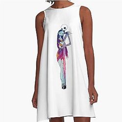 Nightmare Before Christmas Jack and Sally A-Line Dress