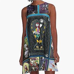 Jack Skellington Sally The Nightmare Before Christmas A-Line Dress