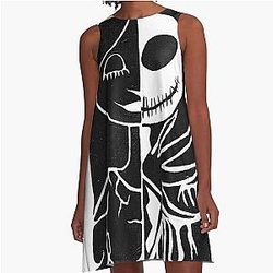 Jack Sally Black White A-Line Dress