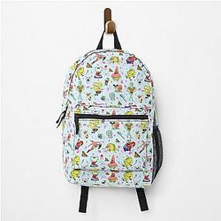 Fun SpongeBob Pattern - Handsome Squidward Patrick Mr. Crabs Sally Plankton Backpack