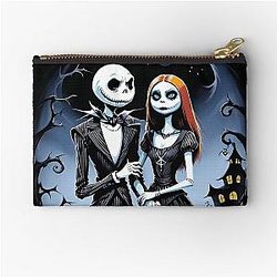 Nightmare Before Christmas Jack and Sally's Moonlit Embrace Zipper Pouch