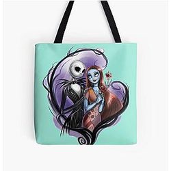 Jack Skellington and Sally All Over Print Tote Bag