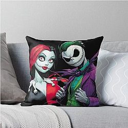 Sally Quinn & Joker Jack Throw Pillow
