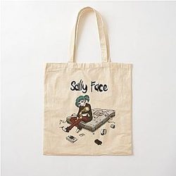 Sally Face Cotton Tote Bag