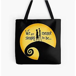 Jack and Sally Over Print Tote Bag