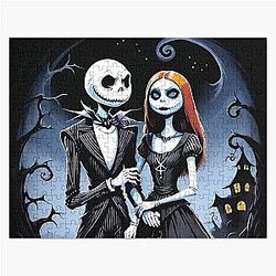 Nightmare Before Christmas Jack Sally's Moonlit Embrace Jigsaw Puzzle