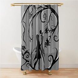Jack and Sally Silhouette Shower Curtain