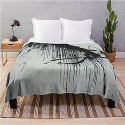 Night in the Hotel Abstract in Black and White by Salvador Dali Throw Blanket