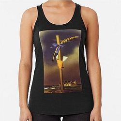 Blue Knot Ear of Wheat Next to  Castle By Salvador Dali Racerback Tank Top